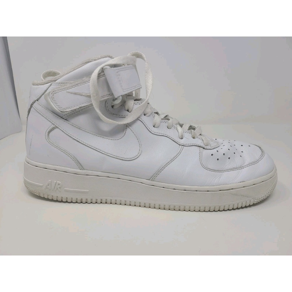 Nike Air Force 1 Mid White 07 Size 11 Men's Triple White - Picture 3 of 16